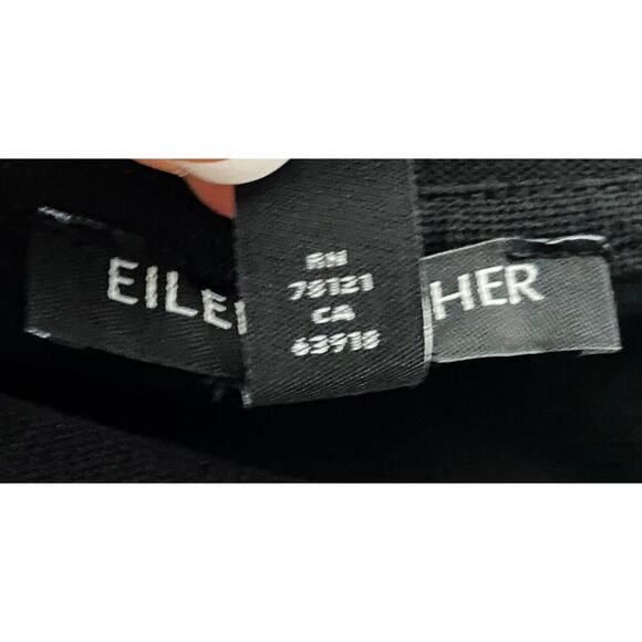 Eileen Fisher Womens Petite Shift Midi Tank Dress Viscose Slit Black Classic Med - Picture 7 of 7